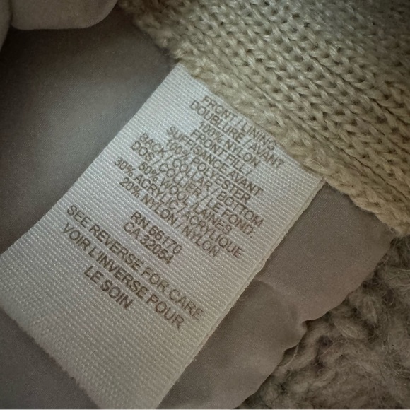 Free people vest knit cream beige and red winter theme knitted crochet - Picture 10 of 10